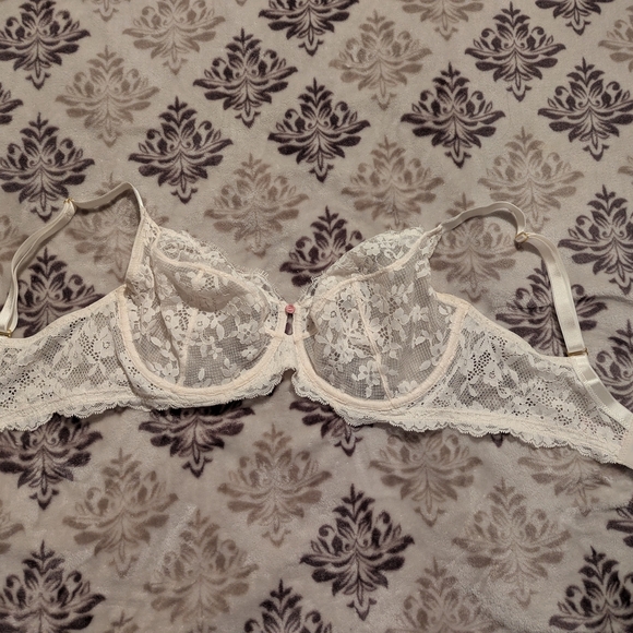 Victoria's Secret Elegant Lace Underwire Bra - Cream 36DDD - Picture 1 of 7